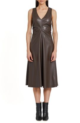Amanda Uprichard Amanda Uprichard Sabal Faux Leather A-Line Dress