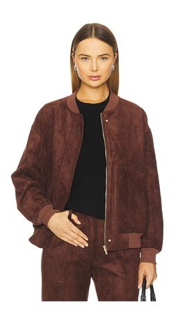 Amanda Uprichard Amanda Uprichard x REVOLVE Vero Suede Bomber Jacket