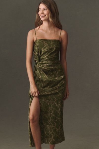 Amanda Uprichard Jean Square-Neck Midi Dress