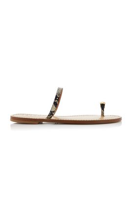 AMANU AMANU The Kibera PythonEffect Leather Sandals