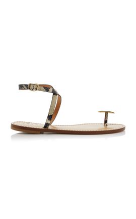AMANU AMANU The Kigali PythonEffect Leather Sandals