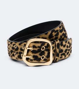 Amanu Amanu Wandile leopard-print calf hair belt