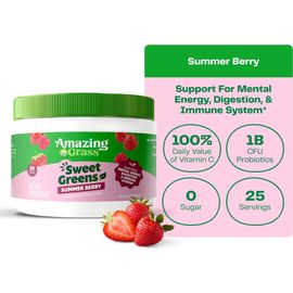 Amazing Grass Amazing Grass Sweet Greens Superfood Powder Summer Berry 25 Servings