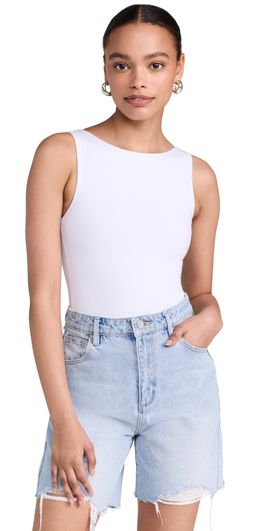 Ambitionist Ambitionist High Neck Tank Thong Bodysuit White