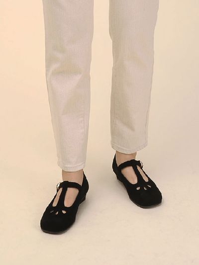 amellie Houda T-strap Loafers - Black (AM221522)