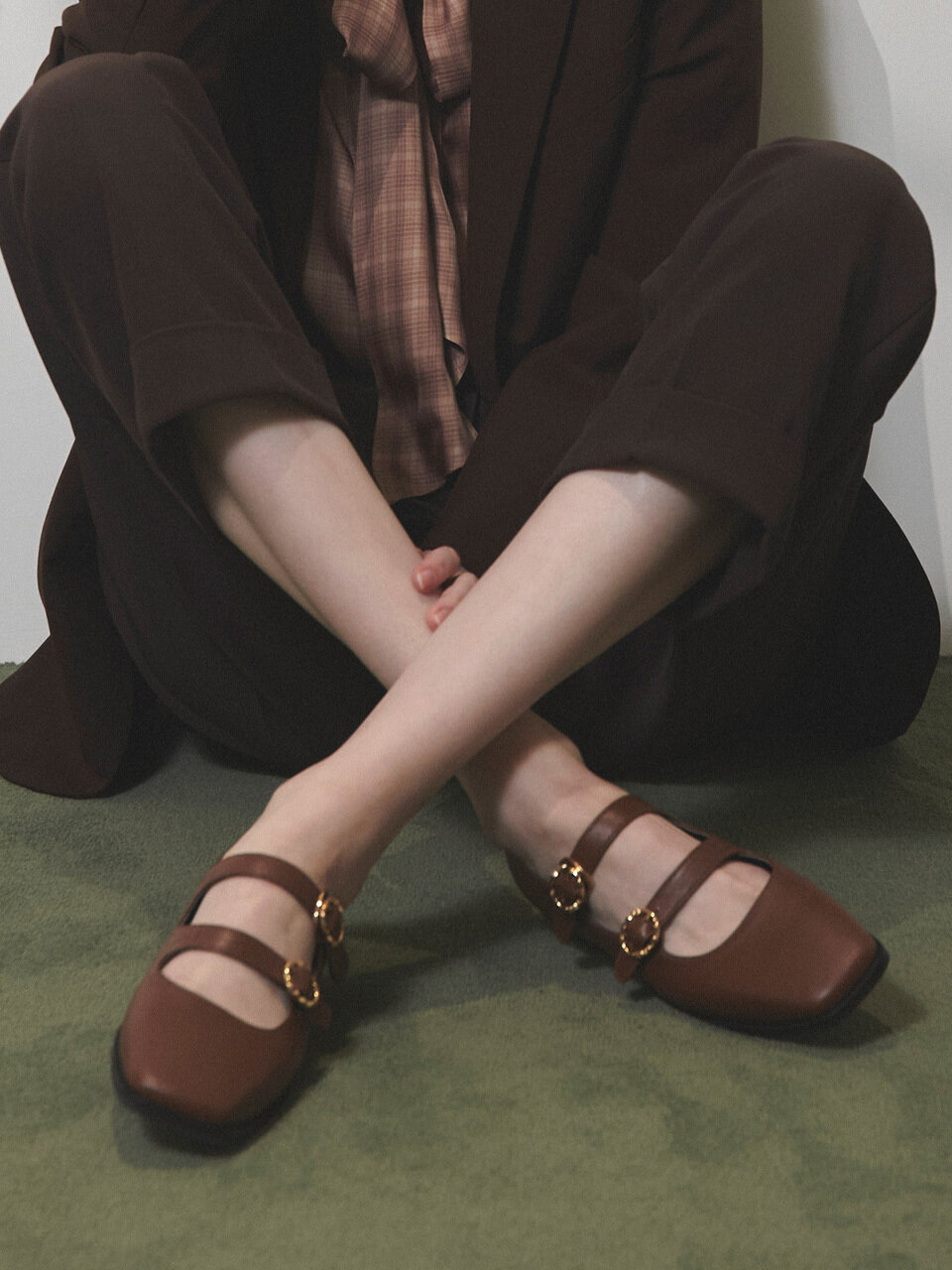 amellie Yanira 2 Strap Loafers - Brown (AM221505)