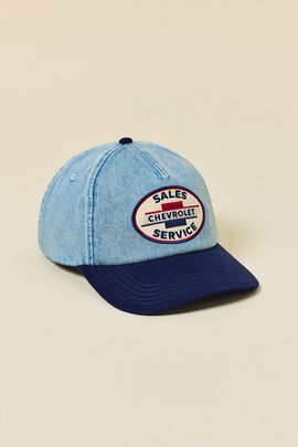 American Needle American Needle Chevy Logo Patch Denim Snapback Hat in Light Blue, Men's at Urban Outfitters