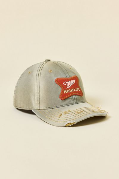 American Needle American Needle Distressed Miller High Life Dad Hat in Olive, Men's at Urban Outfitters