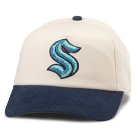 American Needle Men's American Needle White/Deep Sea Blue Seattle Kraken Burnett Adjustable Hat 