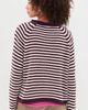 American Vintage American Vintage Round Neck Long Sleeves Sweater Rayures Aubergine Et Rose Pale - 3