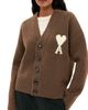 AMI AMI Ami De Coeur Cardigan Marron Chocolat/Ecru - 1