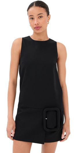 AMI AMI Big Buckle Belt Mini Dress Noir