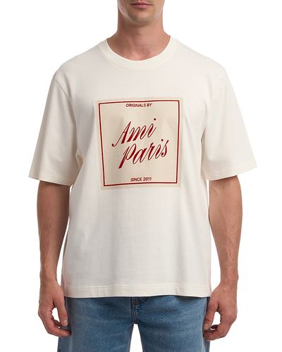 Ami Ami Boxy Fit Short Sleeve Tee With Signature Print