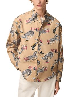 Ami Ami Boxy Shirt With Horse Print