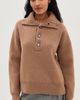 AMI AMI High Buttoned Collar Sweater Camel - 2