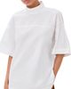 AMI AMI Stand Up Collar Buttoned Short Sleeves Top Blanc - 1
