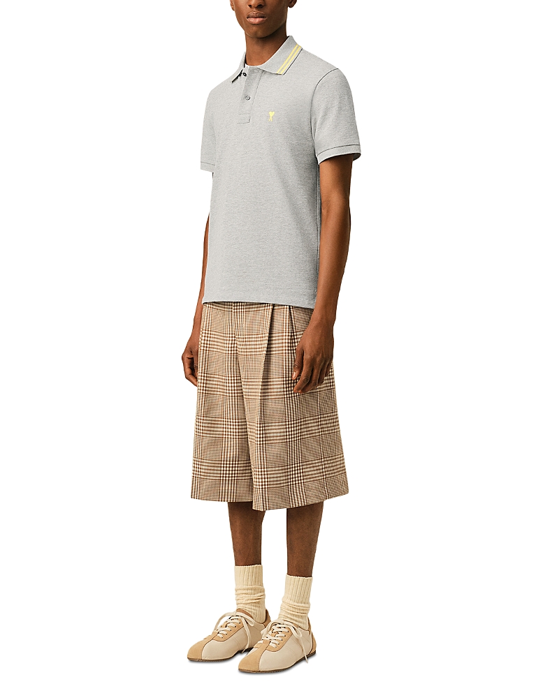 Ami Ami Stripe Collar Embroidered Tennis Polo Shirt