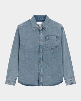 Ami Paris Ami De Coeur Denim Overshirt