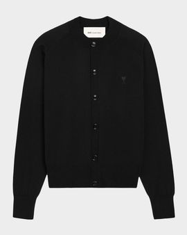 Ami Paris Ami De Coeur Embroidered Crewneck Cardigan