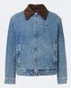 Ami Paris Ami Paris Ami de Coeur corduroy-trimmed denim jacket - 1