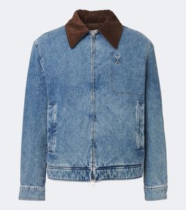 Ami Paris Ami Paris Ami de Coeur corduroy-trimmed denim jacket