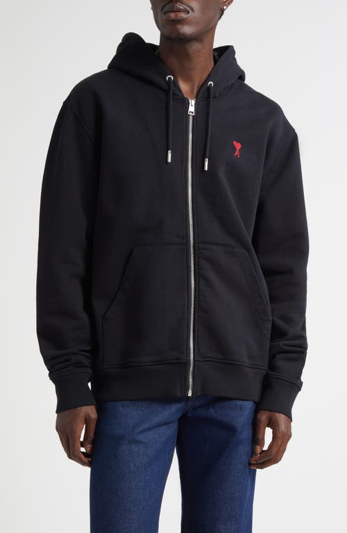 AMI PARIS AMI PARIS Ami de Coeur Logo Embroidered Zip Hoodie