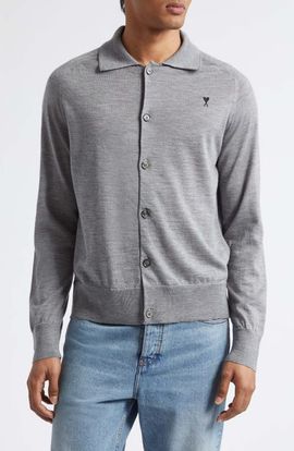 AMI PARIS AMI PARIS Ami de Coeur Merino Wool Cardigan