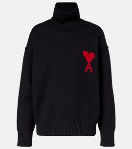Ami Paris Ami Paris Ami de Cœur virgin wool turtleneck sweater