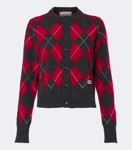 Ami Paris Ami Paris Argyle virgin wool cardigan