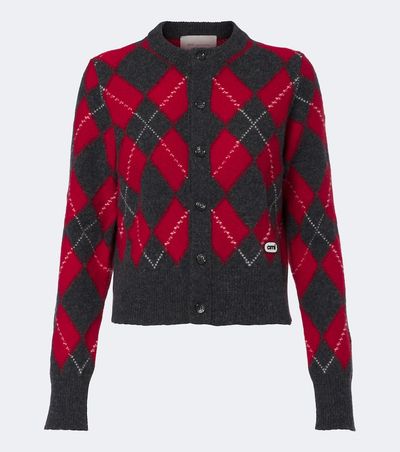 Ami Paris Ami Paris Argyle virgin wool cardigan