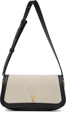 AMI Paris AMI Paris Beige & Black Paris Paris Shoulder Bag