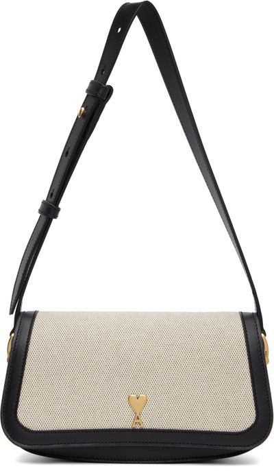 AMI Paris AMI Paris Beige & Black Paris Paris Shoulder Bag
