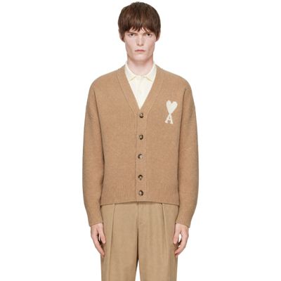 AMI Paris AMI Paris Beige Alpaca Ami de Coeur Cardigan