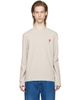 AMI Paris AMI Paris Beige Ami de Cœur Long Sleeve T-Shirt - 1
