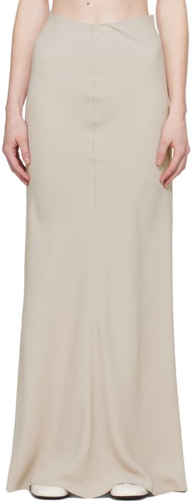 AMI Paris AMI Paris Beige Bias-Cut Maxi Skirt