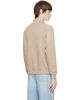 AMI Paris AMI Paris Beige Cotton Zipped Embossed Ami de Coeur Sweatshirt - 3