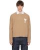 AMI Paris AMI Paris Beige Crewneck Alpaca Ami de Coeur Sweater - 1