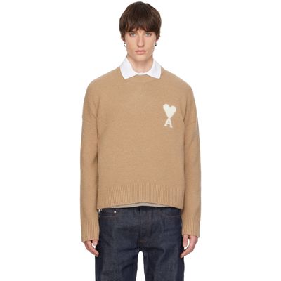 AMI Paris AMI Paris Beige Crewneck Alpaca Ami de Coeur Sweater