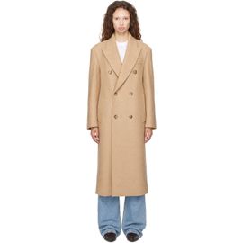 AMI Paris AMI Paris Beige Long Double-Breasted Wool Coat
