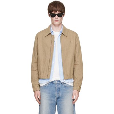 AMI Paris AMI Paris Beige Padded Cotton Ami de Coeur Jacket