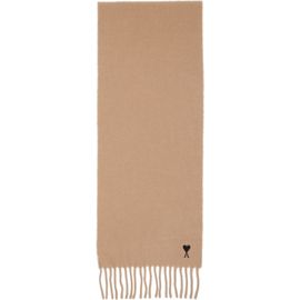 AMI Paris AMI Paris Beige Wool Ami de Coeur Scarf