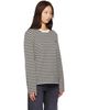 AMI Paris AMI Paris Black & Off-White Mariniere Cotton Ami De Coeur T-shirt - 2