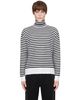 AMI Paris AMI Paris Black & White Sailor Wool & Silk Turtleneck - 1