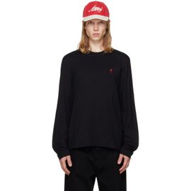 AMI Paris AMI Paris Black Ami de Coeur Cotton Longsleeves T-shirt