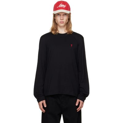 AMI Paris AMI Paris Black Ami de Coeur Cotton Longsleeves T-shirt