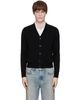 AMI Paris AMI Paris Black Cashmere Tonal Ami de Coeur Cardigan - 1