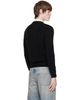 AMI Paris AMI Paris Black Cashmere Tonal Ami de Coeur Cardigan - 3