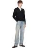 AMI Paris AMI Paris Black Cashmere Tonal Ami de Coeur Cardigan - 4