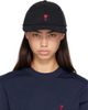 AMI Paris AMI Paris Black Cotton Ami De Coeur Cap - 1