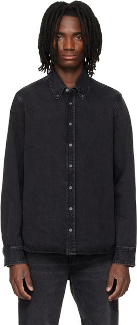 AMI Paris AMI Paris Black Cotton Ami De Coeur Denim Shirt